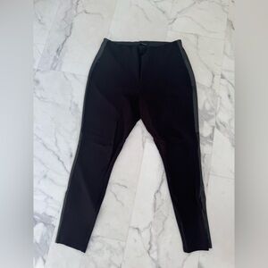 Harve Benarc Women pants leggings with side leather stripe size L stretchy